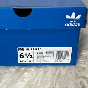 Adidas SL 72 RS J in Green and White Men's size 6.5 Women’s size 8.5 NWB
